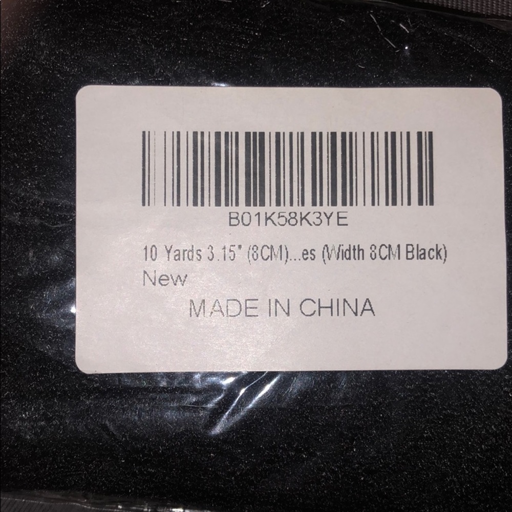 10 Yards 3.15* (8CM) (Width 8 CM Black) NEW